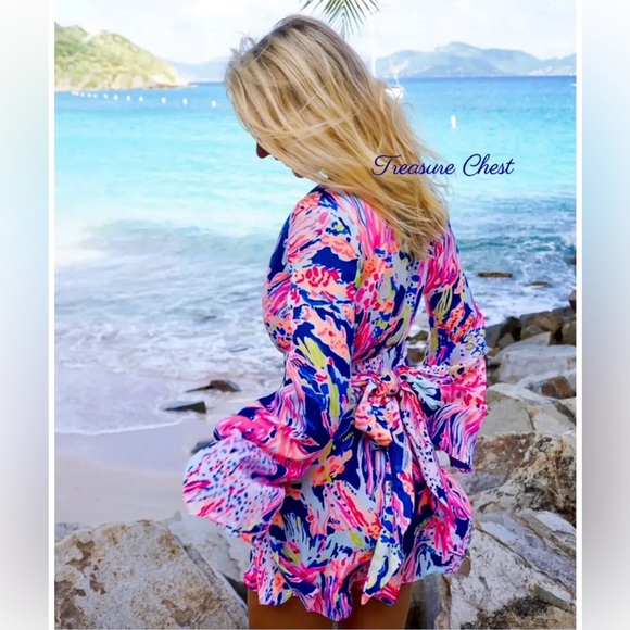 Lilly Pulitzer NWT 🦄 GLORIA Romper Indigo Sunken Treasure 🦄 - Picture 12 of 16